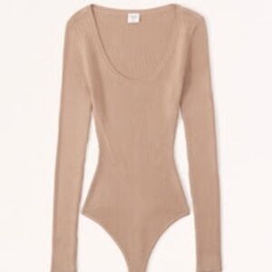 Abercrombie Women's Women's Scoopneck Sweater Bodysuit - Medium - Light Brown